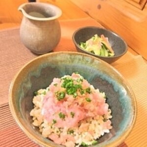 甘酢ミョウガでサッパリ☆夏のネギトロ丼